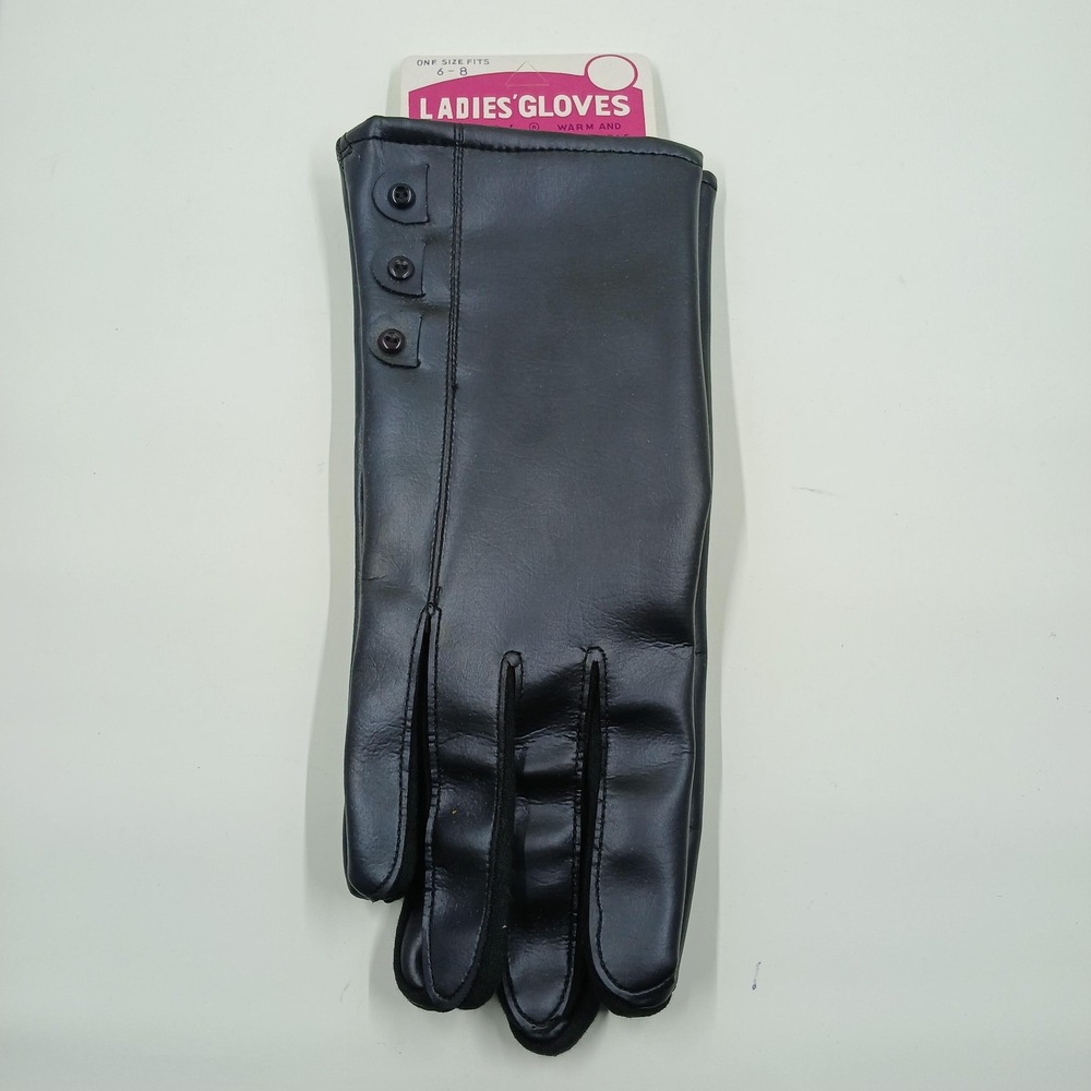 Vintage Nobility Gloves Womens‎ One Size Black Fleece Lined Insulated Winter